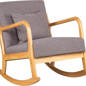 Gyngestol Nordlys Furniture Diana FSC-certificeret gummitræ grå OEKO-TEX stof H80Ã64Ã88 cm